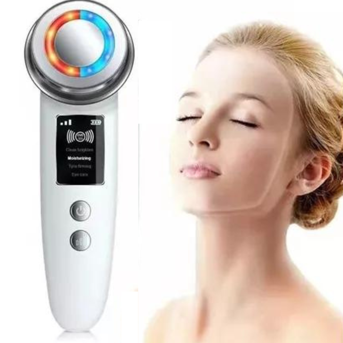 Masajeador Facial Rejuvenecedor LED 5 en 1 – Antiarrugas, Limpieza Profunda y Terapia de Calor