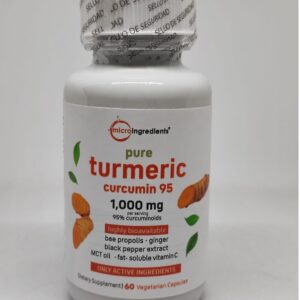 Micro Ingredients Curcumina Cúrcuma 4-en-1 3000mg | 95% Curcuminoides + Jengibre + Pimienta Negra | 300 Cápsulas MCT Absorción Superior