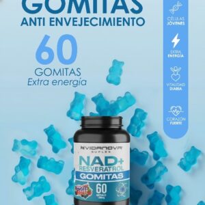 Gomitas NAD+ Resveratrol 1000mg | Energía Celular + Antienvejecimiento