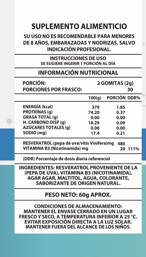 Gomitas NAD+ Resveratrol 1000mg | Energía Celular + Antienvejecimiento - Imagen 3