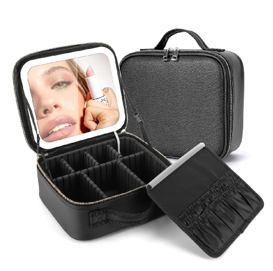 Cosmetiquera con Espejo LED y Compartimentos Ajustables - Imagen 4