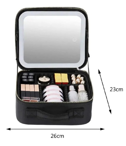 Cosmetiquera con Espejo LED y Compartimentos Ajustables - Imagen 5